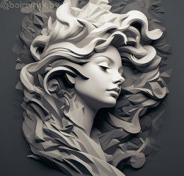 Фотообои De-Art 3Д Барельеф девушки
